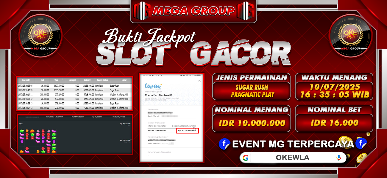 Bukti JP situs Okewla hari Kamis, 10 Juli 2025