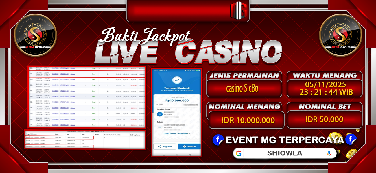 Bukti JP situs Shiowla hari Rabu, 05 November 2025