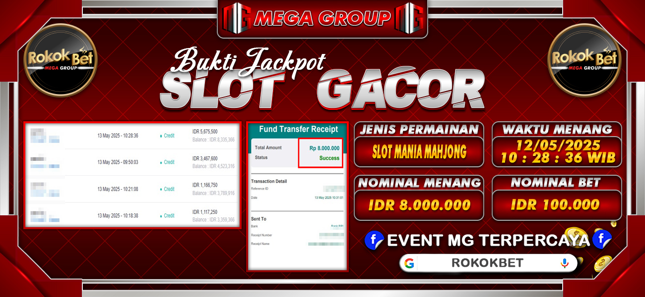 Bukti JP situs Rokokbet hari Selasa, 13 Mei 2025