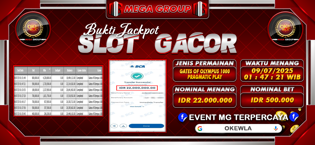 Bukti JP situs Okewla hari Rabu, 09 Juli 2025