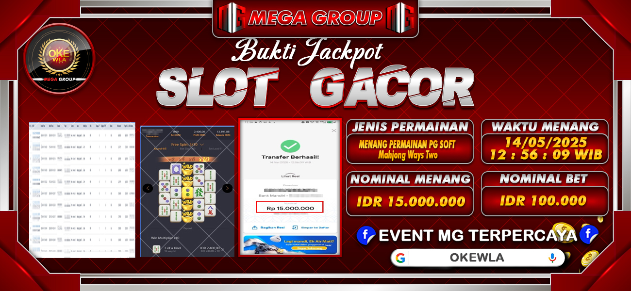 Bukti JP situs Okewla hari Rabu, 14 Mei 2025