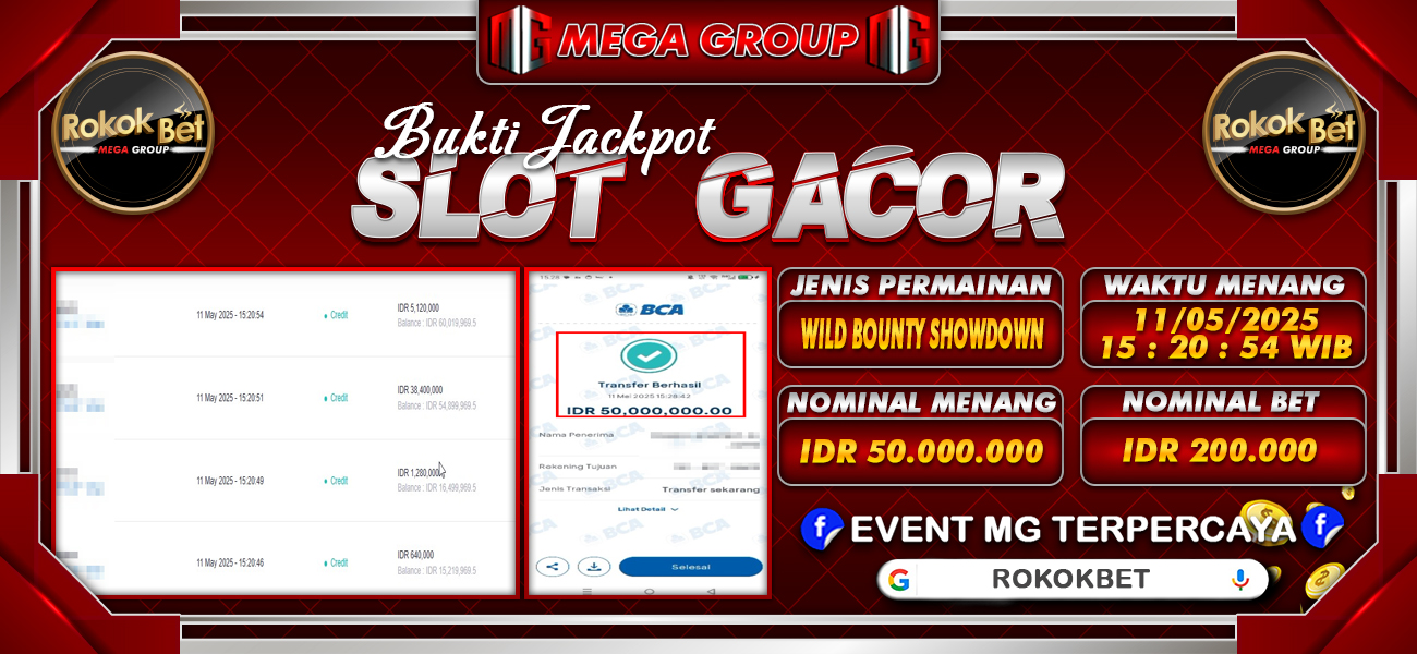 Bukti JP situs Rokokbet hari Minggu, 11 Mei 2025