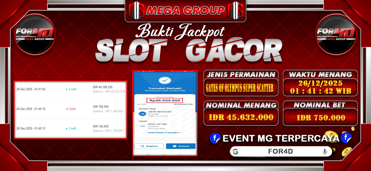 Bukti JP situs For4D hari Sabtu, 27 Desember 2025