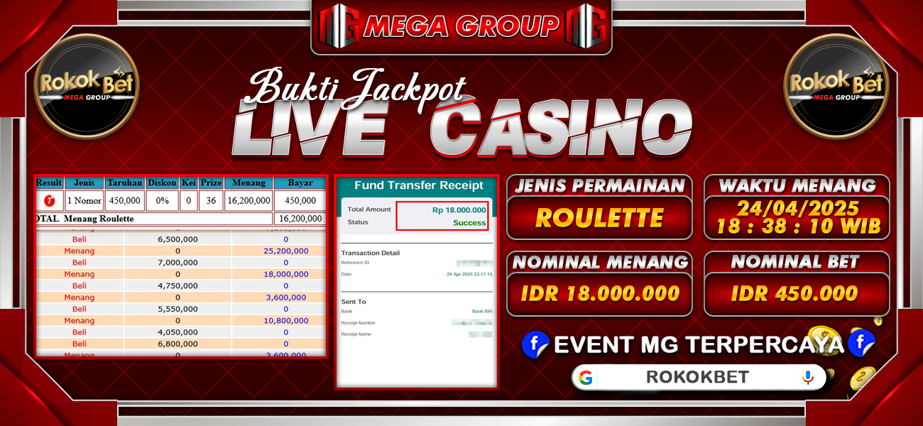 Bukti JP situs Rokokbet hari Kamis, 24 April 2025
