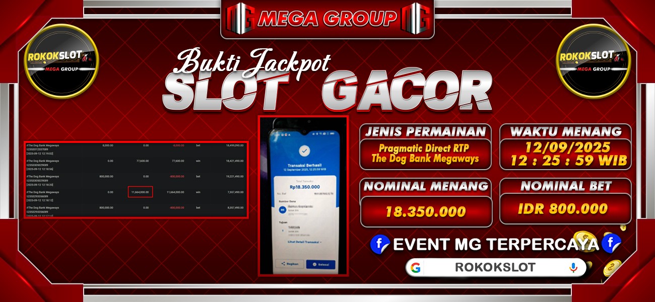 Bukti JP situs Rokokslot hari Jumat, 12 September 2025