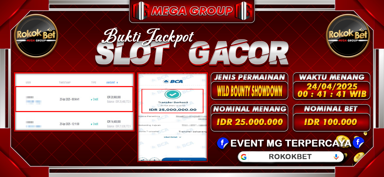 Bukti JP situs Rokokbet hari Jumat, 25 April 2025