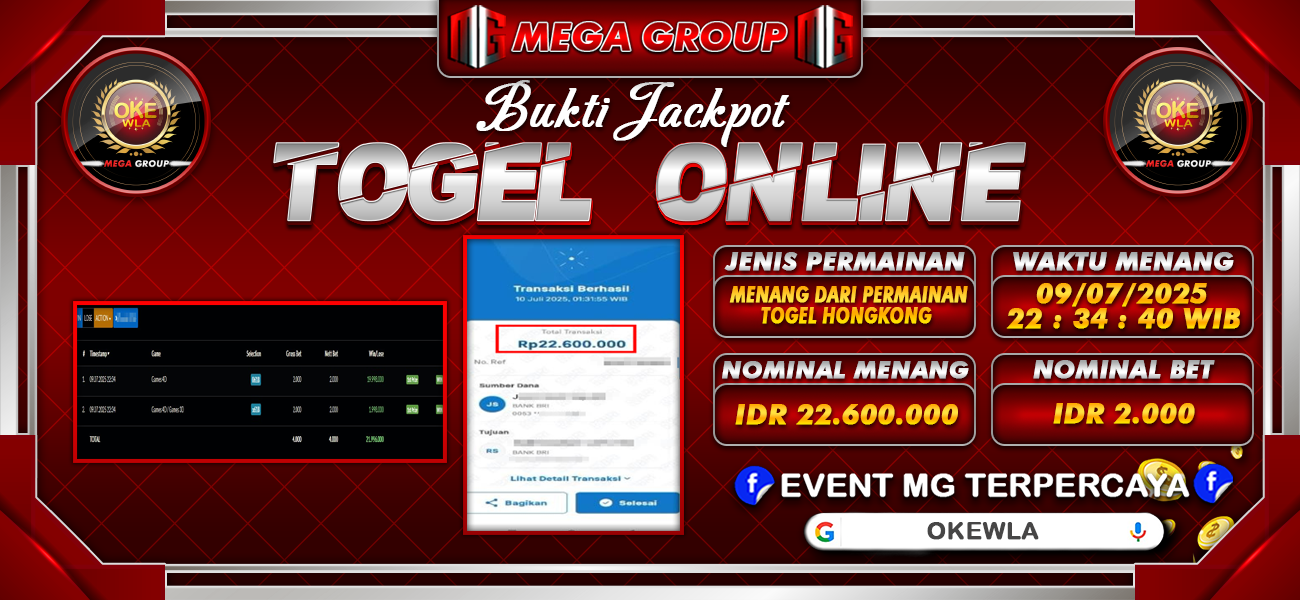 Bukti JP situs Okewla hari Kamis, 10 Juli 2025