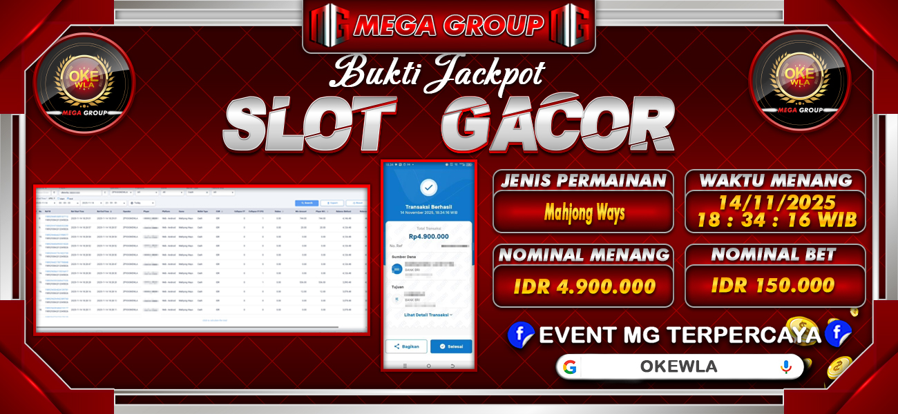 Bukti JP situs Okewla hari Jumat, 14 November 2025