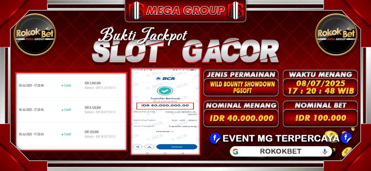 Bukti JP situs Rokokbet hari Selasa, 08 Juli 2025