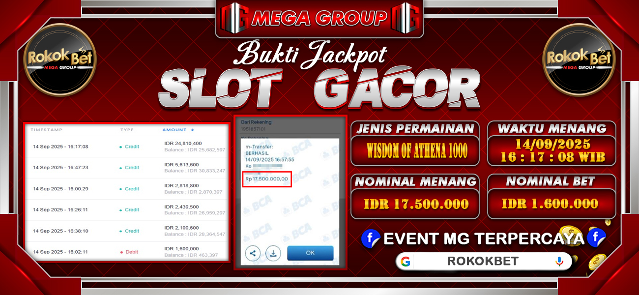 Bukti JP situs Rokokbet hari Minggu, 14 September 2025