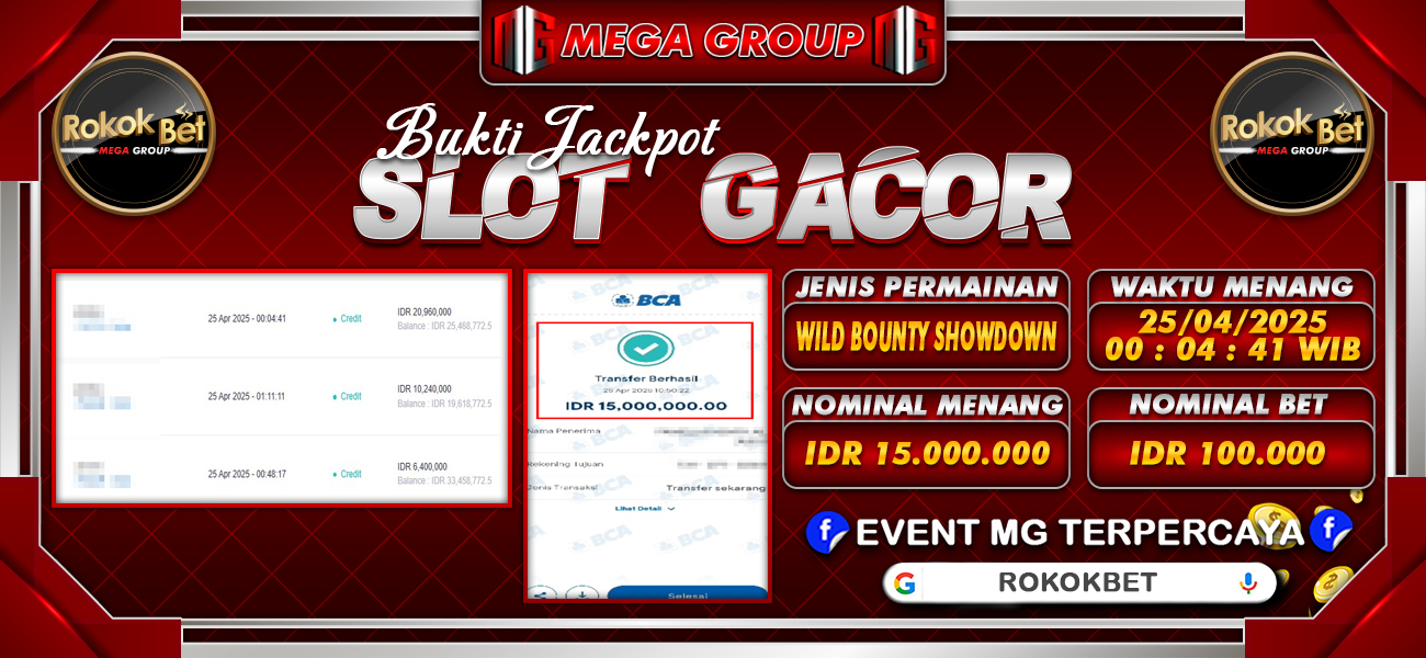 Bukti JP situs Rokokbet hari Jumat, 25 April 2025