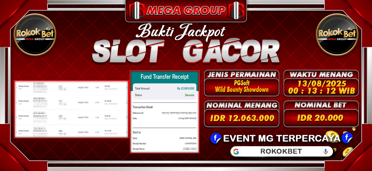 Bukti JP situs Rokokbet hari Rabu, 13 Agustus 2025