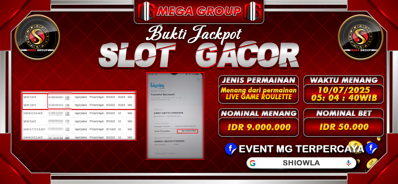 Bukti JP situs Mega4D hari Kamis, 10 Juli 2025