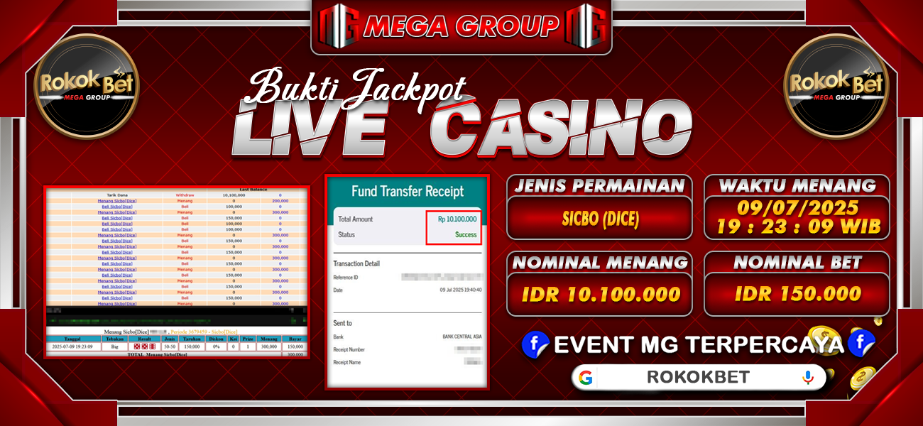 Bukti JP situs Rokokbet hari Rabu, 09 Juli 2025