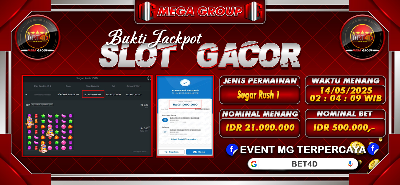 Bukti JP situs Bet4D hari Rabu, 14 Mei 2025