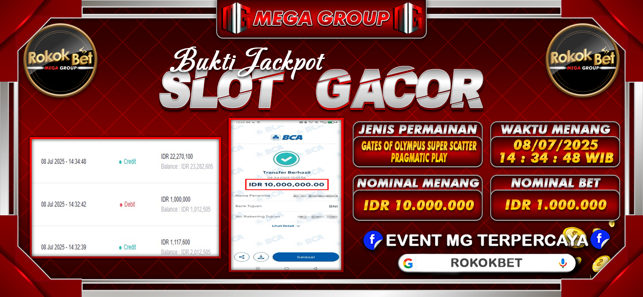 Bukti JP situs Rokokbet hari Selasa, 08 Juli 2025