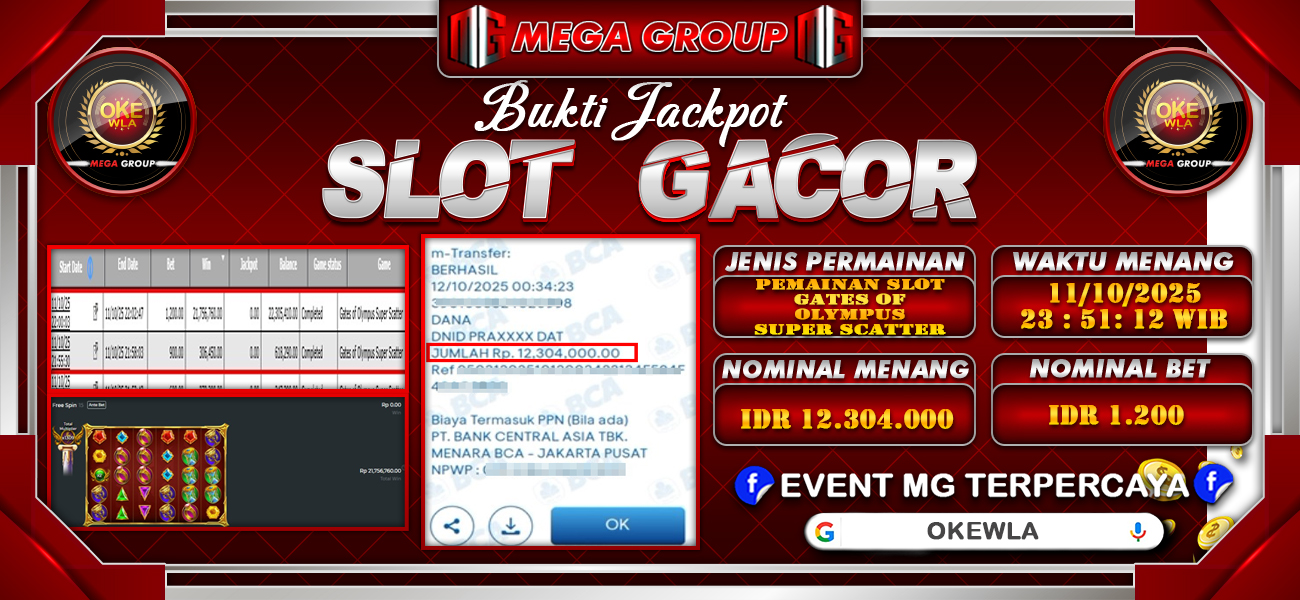 Bukti JP situs Okewla hari Minggu, 12 Oktober 2025