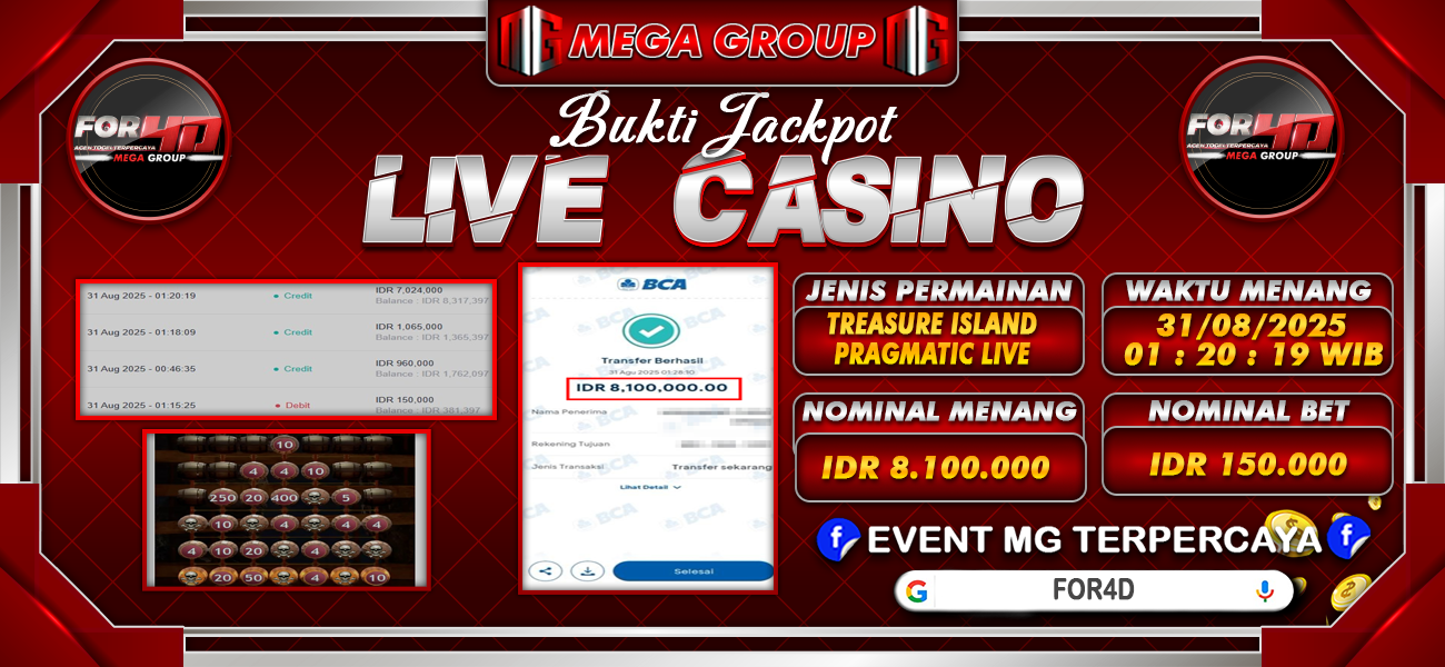 Bukti JP situs For4D hari Minggu, 31 Agustus 2025