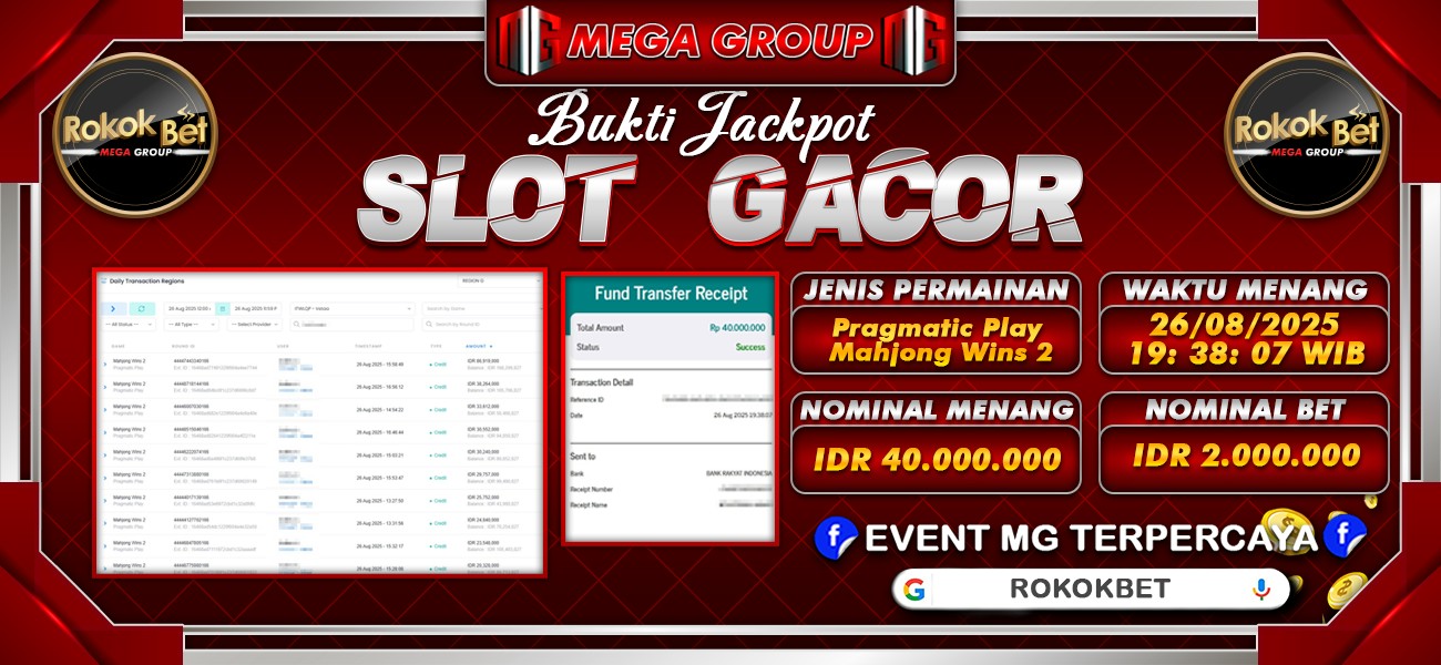 Bukti JP situs Rokokbet hari Selasa, 26 Agustus 2025