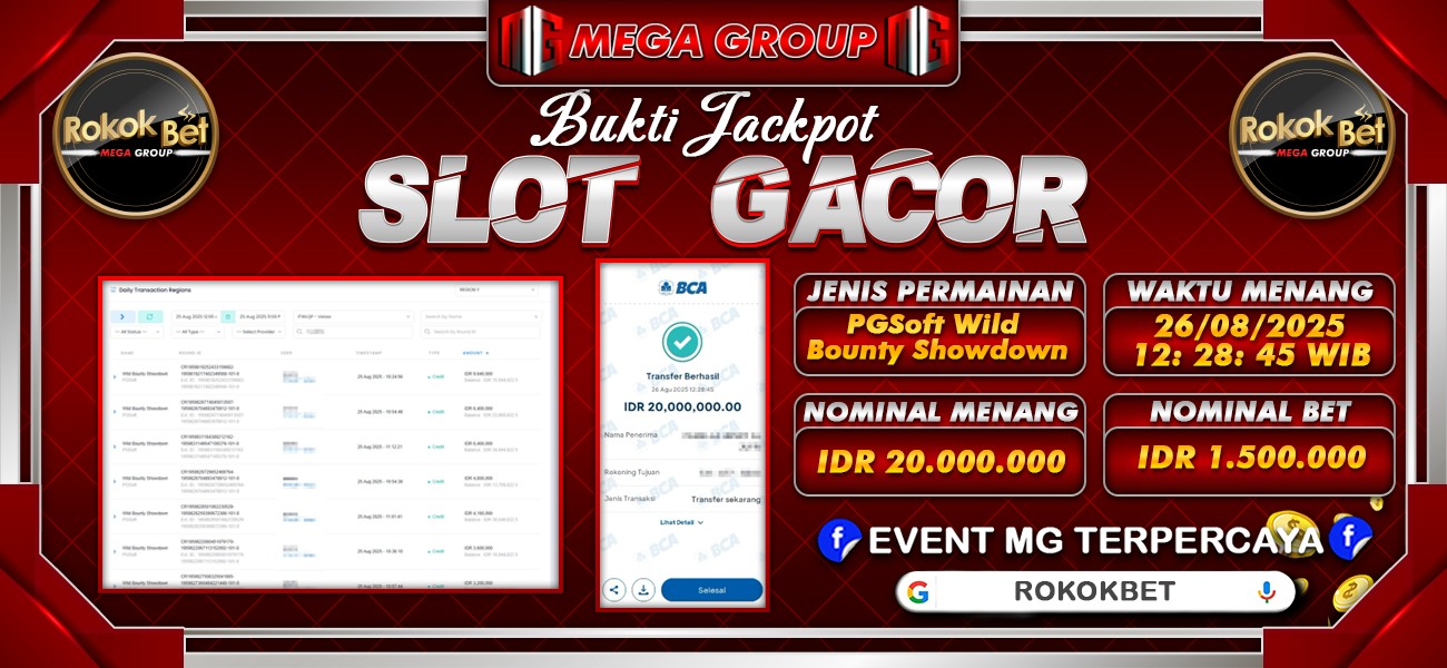 Bukti JP situs Rokokbet hari Selasa, 26 Agustus 2025