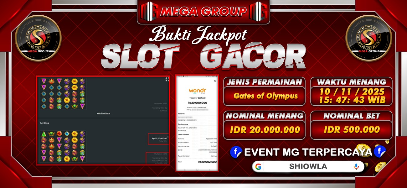 Bukti JP situs Shiowla hari Senin, 10 November 2025