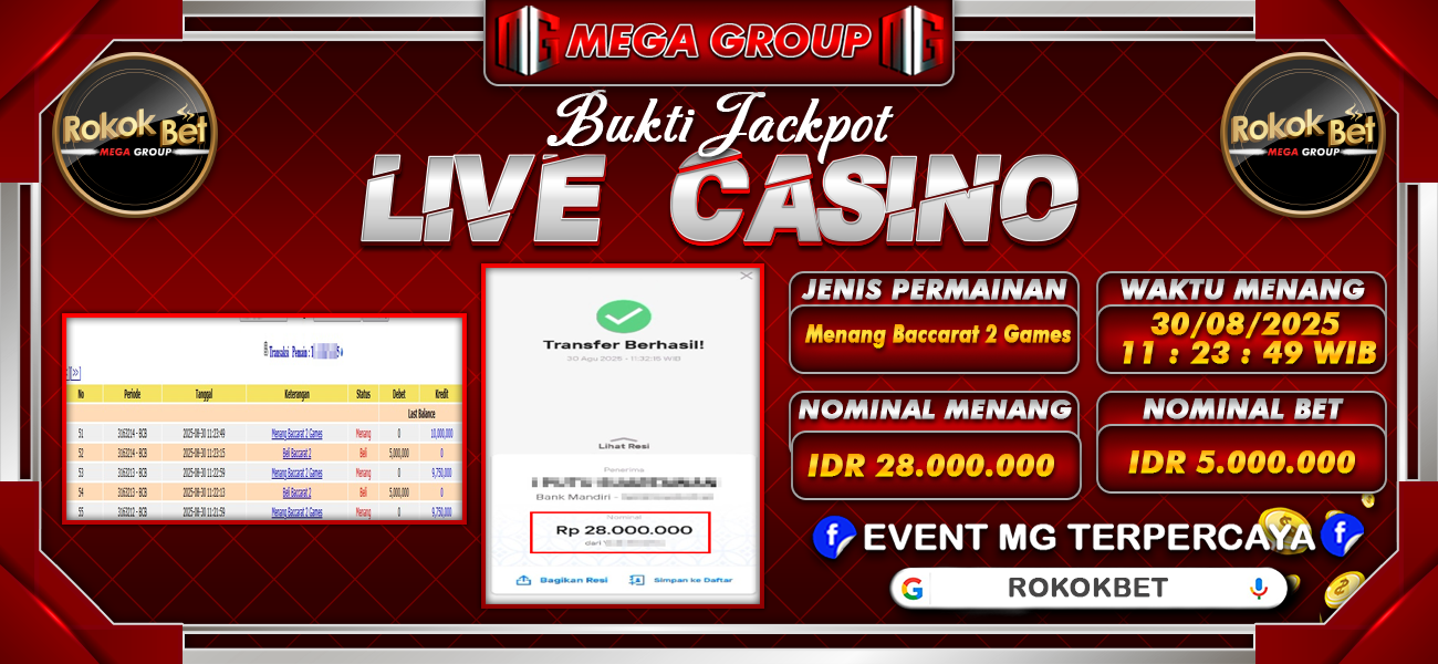 Bukti JP situs Rokokbet hari Sabtu, 30 Agustus 2025