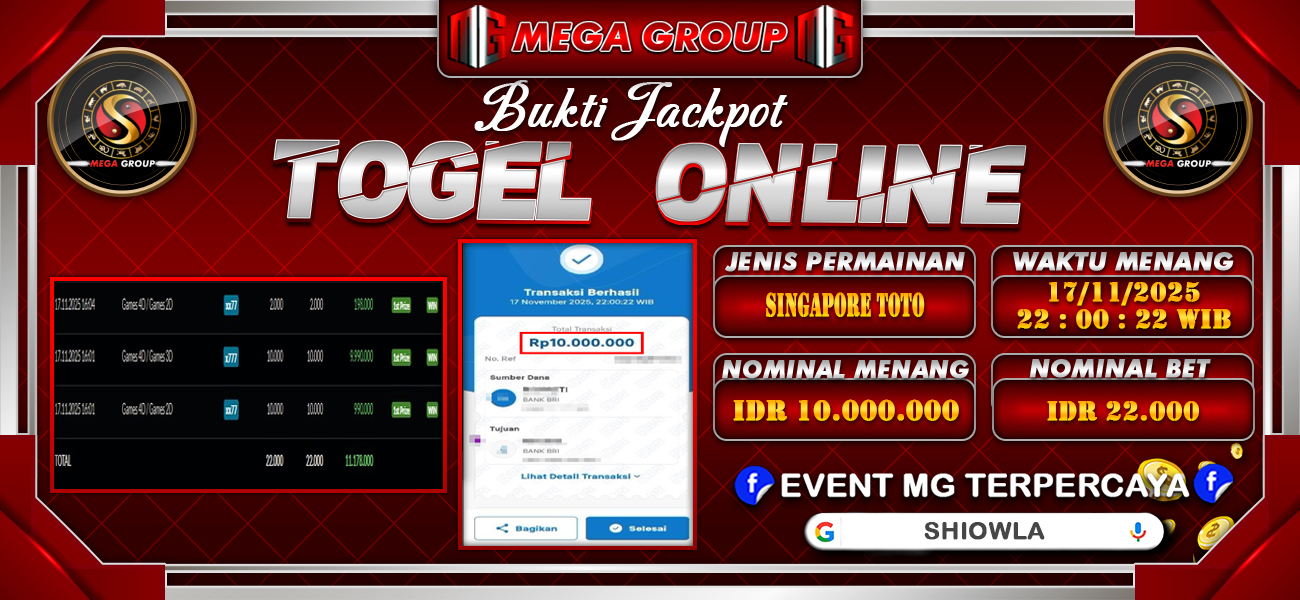 Bukti JP situs Shiowla hari Selasa, 18 November 2025