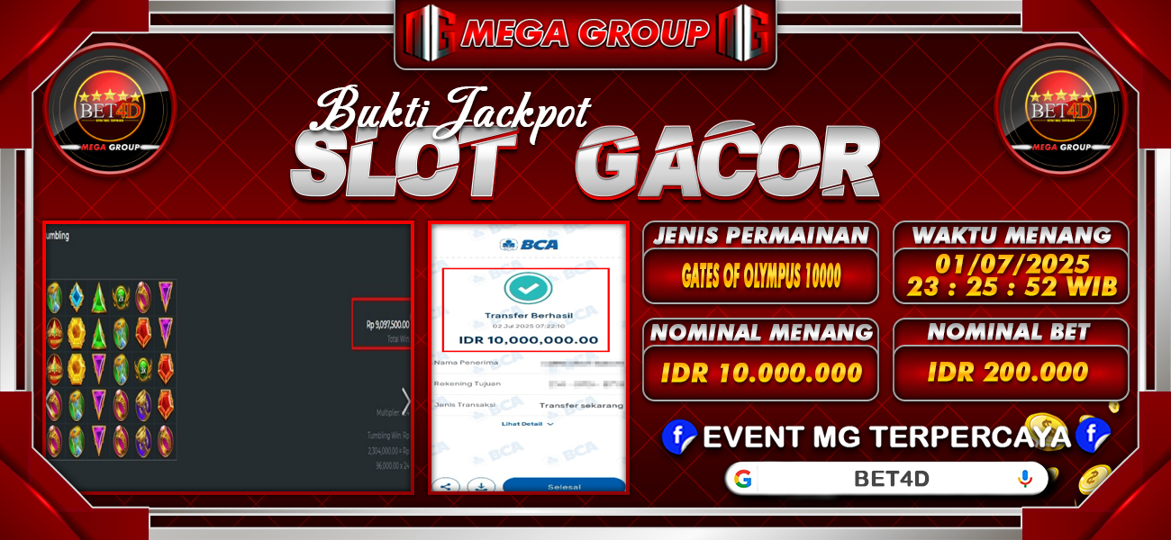 Bukti JP situs Bet4D hari Rabu, 02 Juli 2025