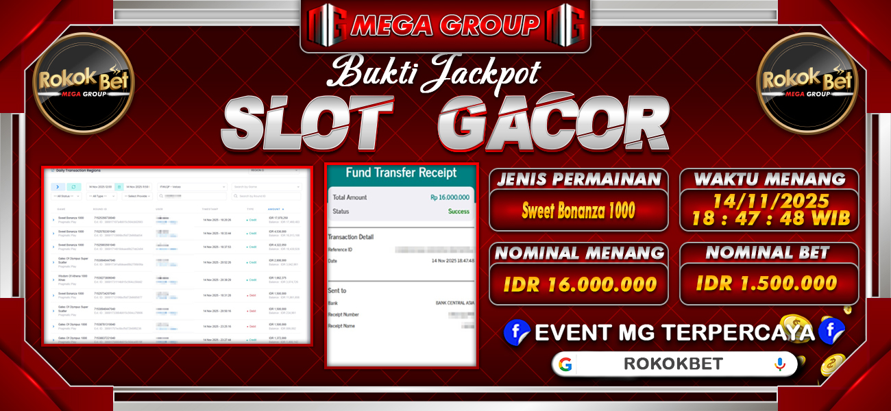 Bukti JP situs Rokokbet hari Jumat, 14 November 2025