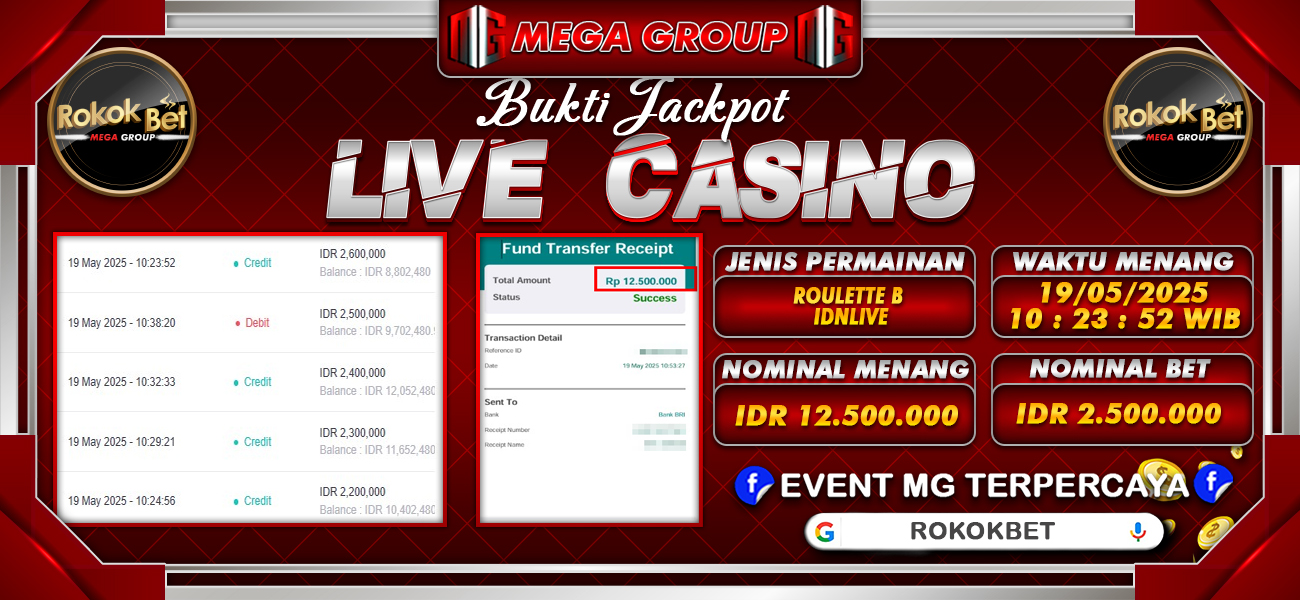 Bukti JP situs Rokokbet hari Senin, 19 Mei 2025