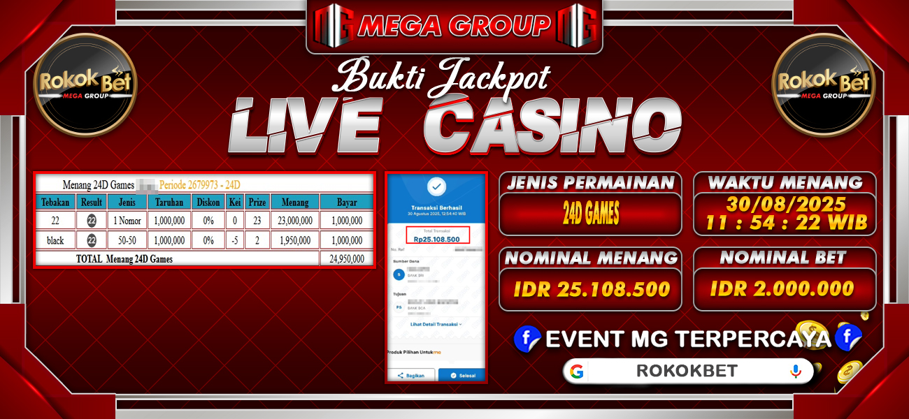 Bukti JP situs Rokokbet hari Minggu, 31 Agustus 2025