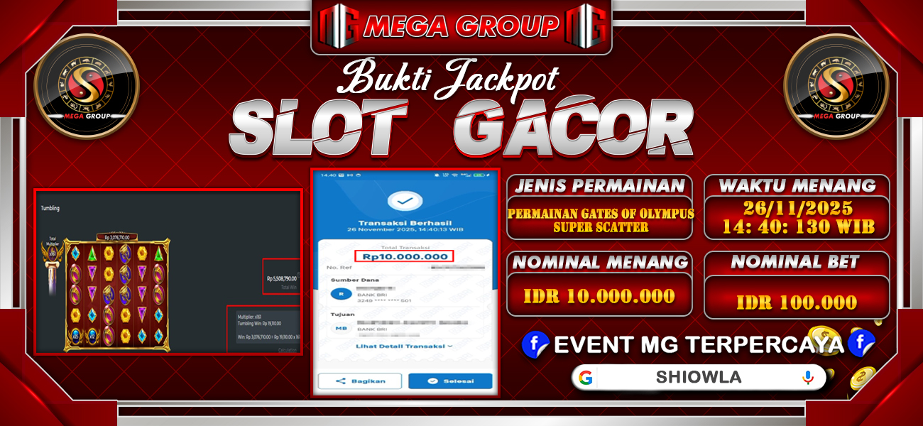 Bukti JP situs Shiowla hari Rabu, 26 November 2025