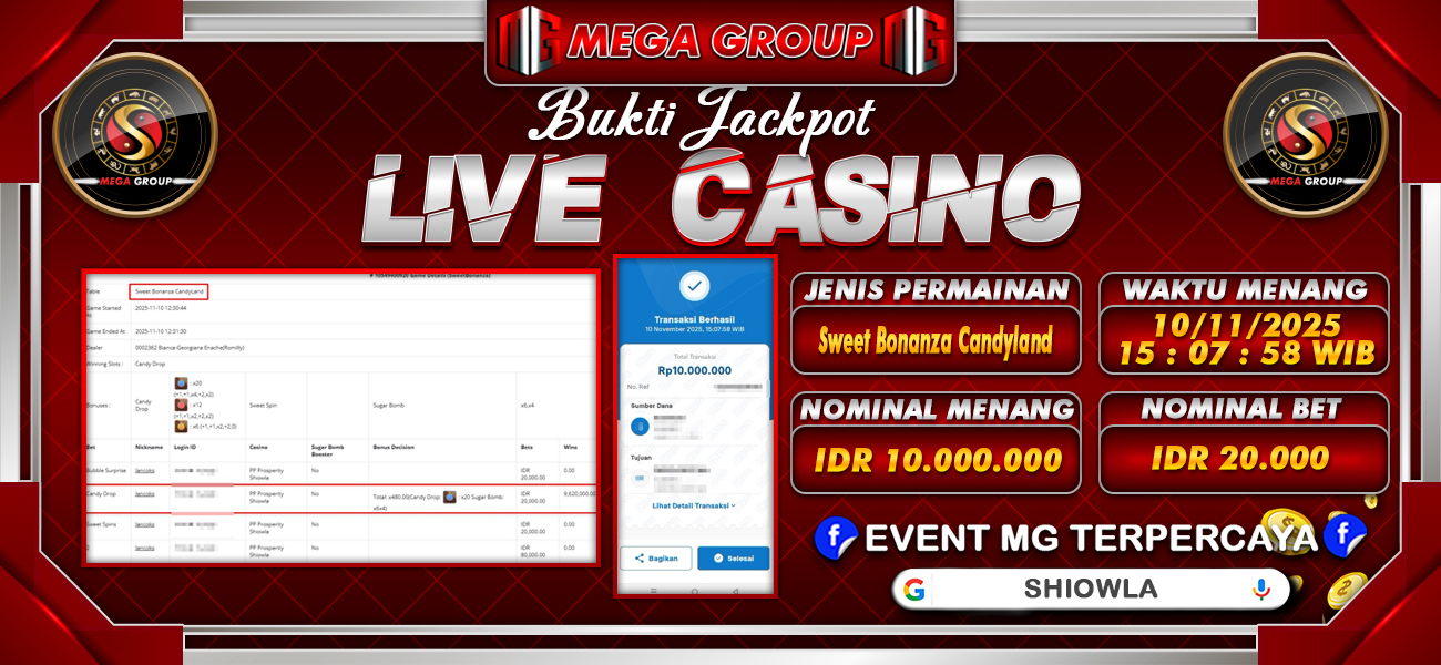 Bukti JP situs Shiowla hari Senin, 10 November 2025