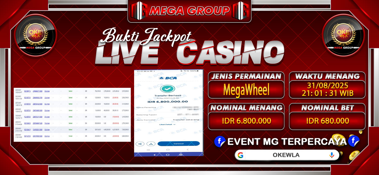Bukti JP situs Okewla hari Minggu, 31 Agustus 2025