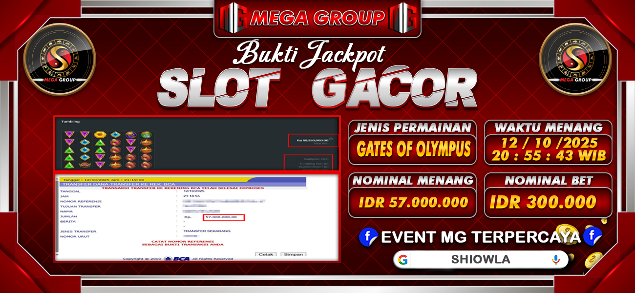 Bukti JP situs Shiowla hari Minggu, 12 Oktober 2025