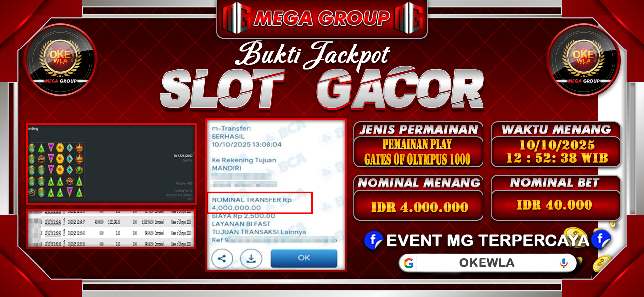 Bukti JP situs Okewla hari Jumat, 10 Oktober 2025