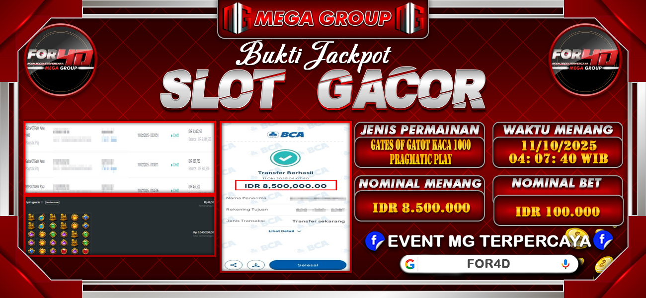 Bukti JP situs For4D hari Sabtu, 11 Oktober 2025