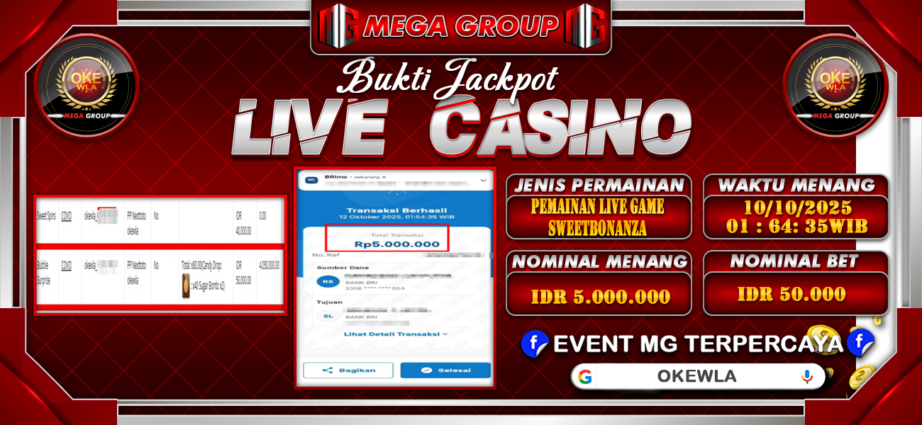 Bukti JP situs Okewla hari Minggu, 12 Oktober 2025