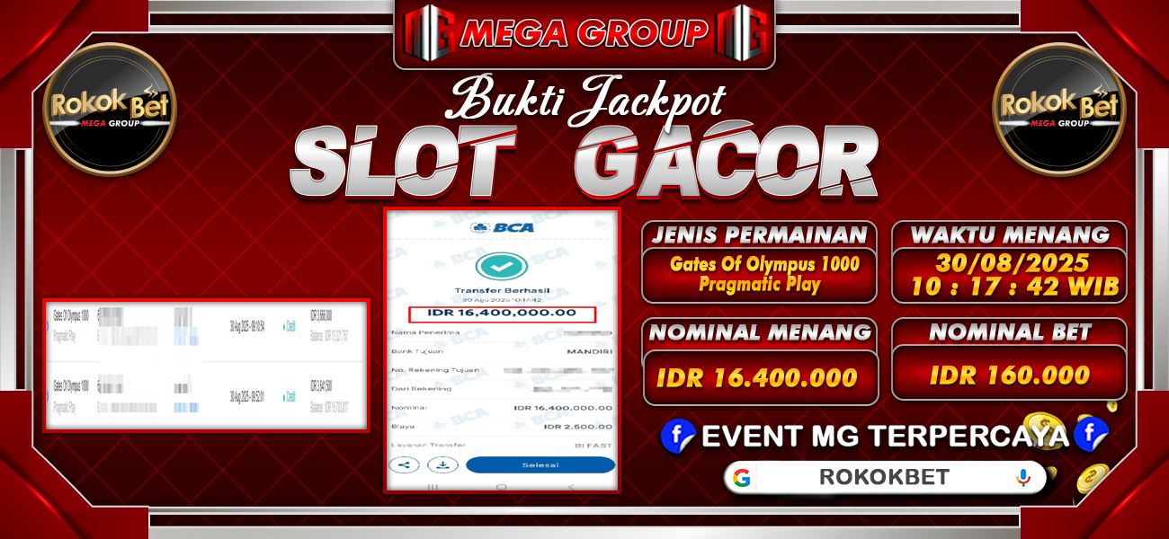 Bukti JP situs Rokokbet hari Sabtu, 30 Agustus 2025