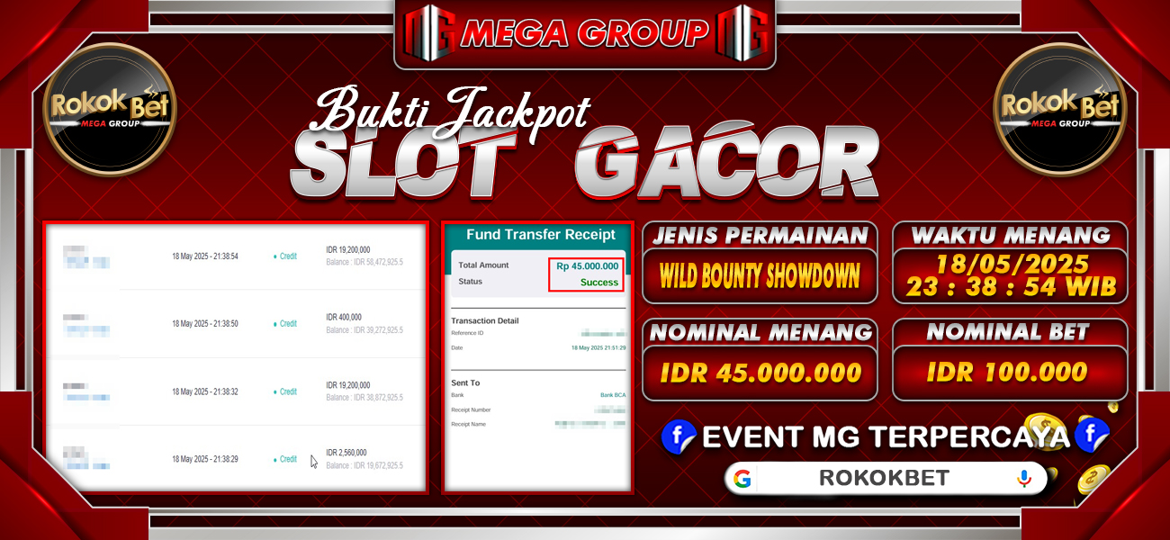 Bukti JP situs Rokokbet hari Senin, 19 Mei 2025