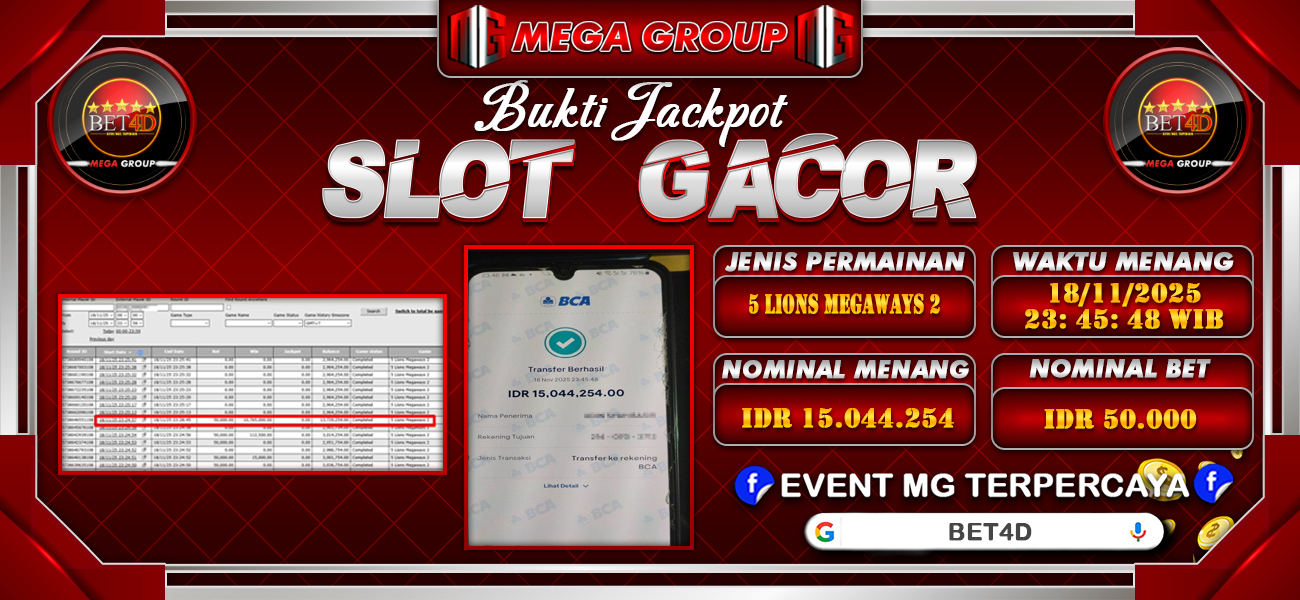 Bukti JP situs Bet4D hari Selasa, 18 November 2025