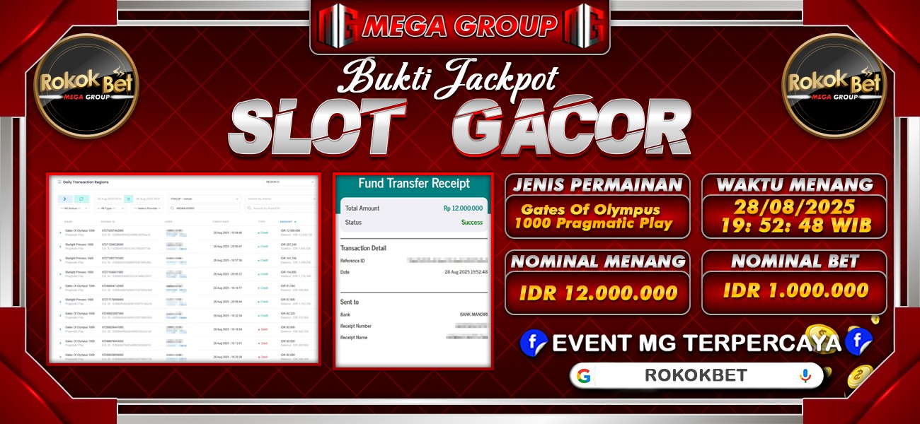 Bukti JP situs Rokokbet hari Kamis, 28 Agustus 2025