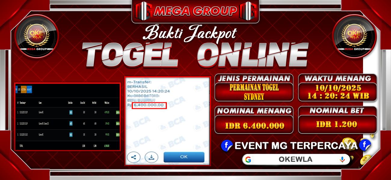 Bukti JP situs Okewla hari Jumat, 10 Oktober 2025
