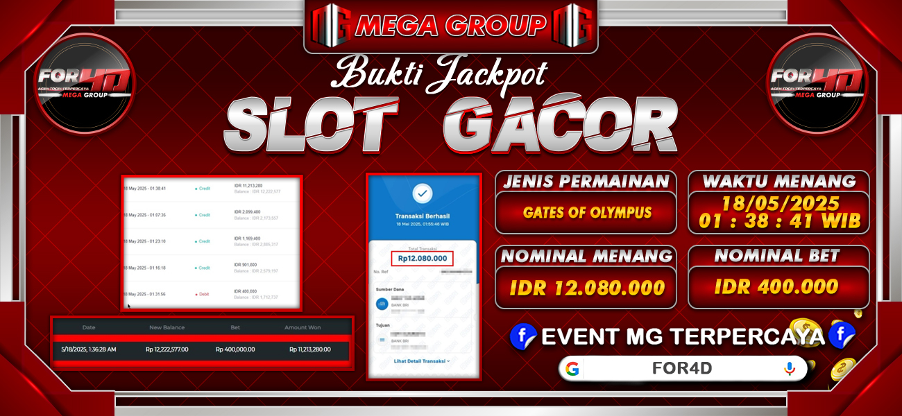 Bukti JP situs For4D hari Senin, 19 Mei 2025