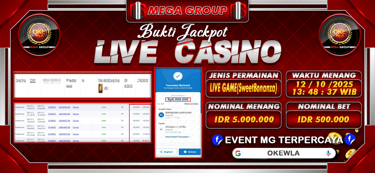 Bukti JP situs Okewla hari Minggu, 12 Oktober 2025